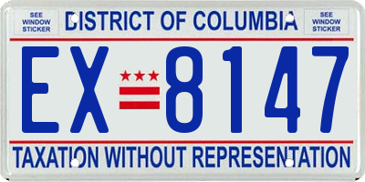 DC license plate EX8147