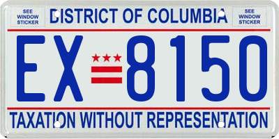 DC license plate EX8150