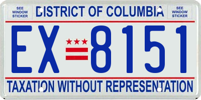 DC license plate EX8151