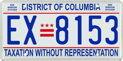 DC license plate EX8153