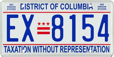 DC license plate EX8154