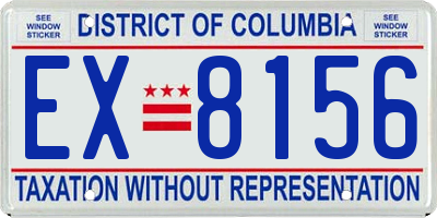 DC license plate EX8156