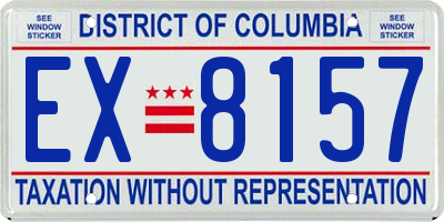 DC license plate EX8157