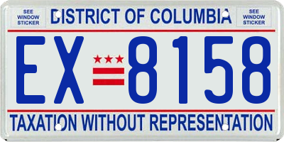 DC license plate EX8158