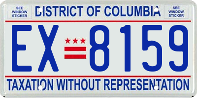 DC license plate EX8159