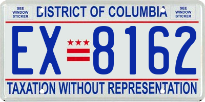 DC license plate EX8162