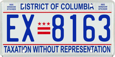 DC license plate EX8163