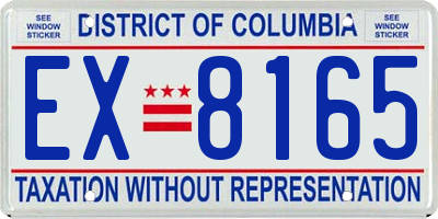 DC license plate EX8165