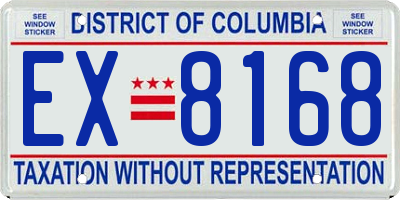 DC license plate EX8168