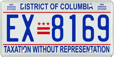 DC license plate EX8169