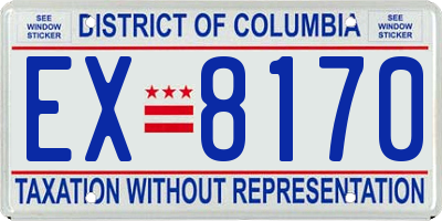 DC license plate EX8170