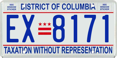 DC license plate EX8171