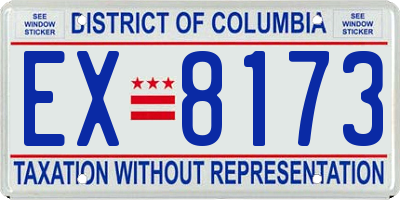 DC license plate EX8173