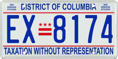 DC license plate EX8174