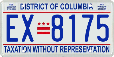 DC license plate EX8175