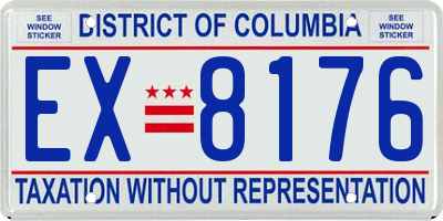 DC license plate EX8176