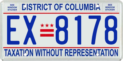 DC license plate EX8178