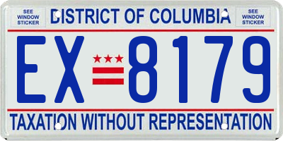 DC license plate EX8179