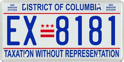 DC license plate EX8181