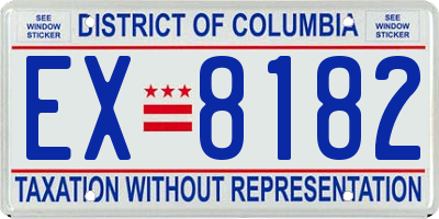 DC license plate EX8182