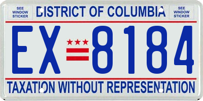 DC license plate EX8184