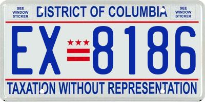 DC license plate EX8186