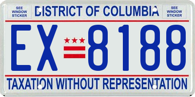 DC license plate EX8188