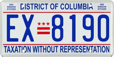 DC license plate EX8190