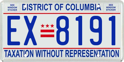 DC license plate EX8191