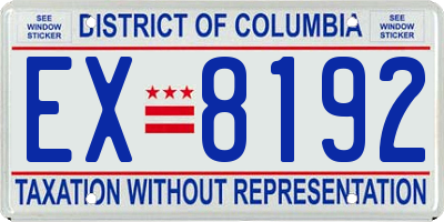 DC license plate EX8192