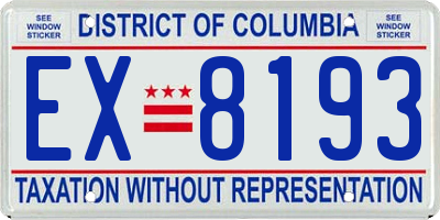 DC license plate EX8193