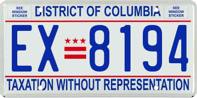 DC license plate EX8194