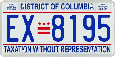 DC license plate EX8195