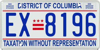 DC license plate EX8196