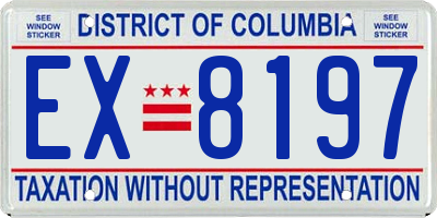 DC license plate EX8197