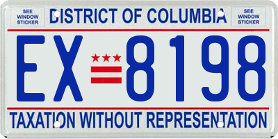 DC license plate EX8198