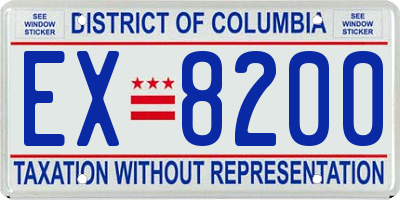 DC license plate EX8200