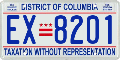 DC license plate EX8201