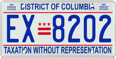 DC license plate EX8202