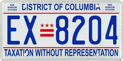 DC license plate EX8204