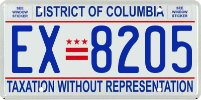 DC license plate EX8205