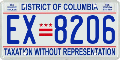 DC license plate EX8206