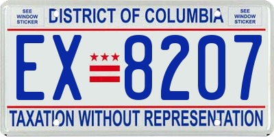 DC license plate EX8207