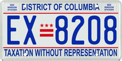 DC license plate EX8208