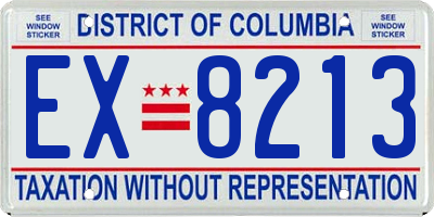 DC license plate EX8213