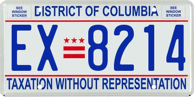 DC license plate EX8214