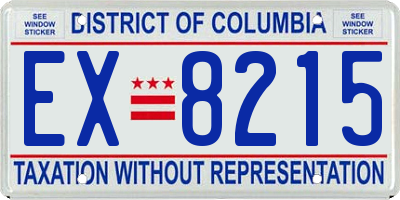 DC license plate EX8215