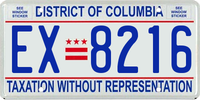 DC license plate EX8216