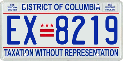 DC license plate EX8219