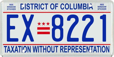 DC license plate EX8221